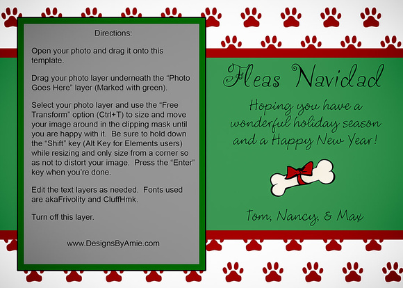 Dog Christmas Card (5x7) Photo Card